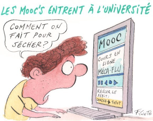 Dessin: Université numérique : les Mooc's arrivent en France